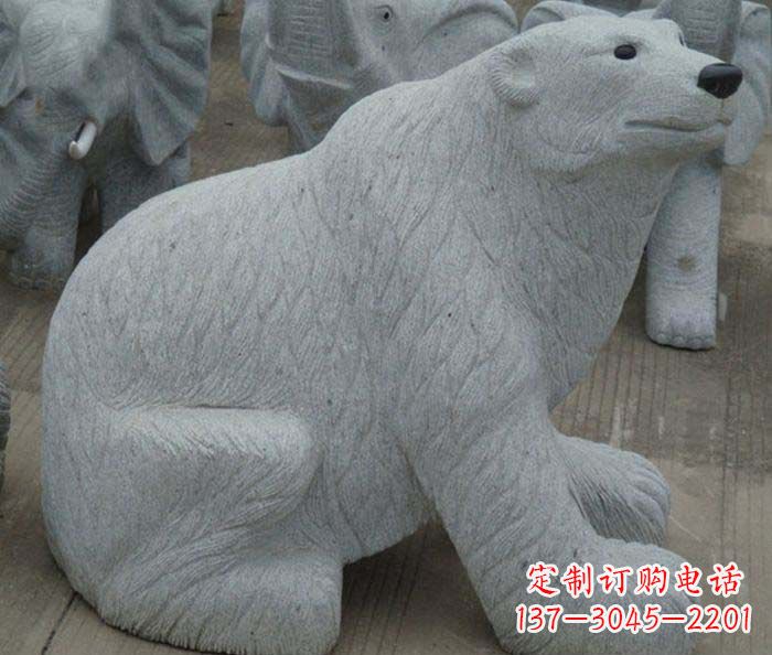 金华大理石动物北极熊石雕