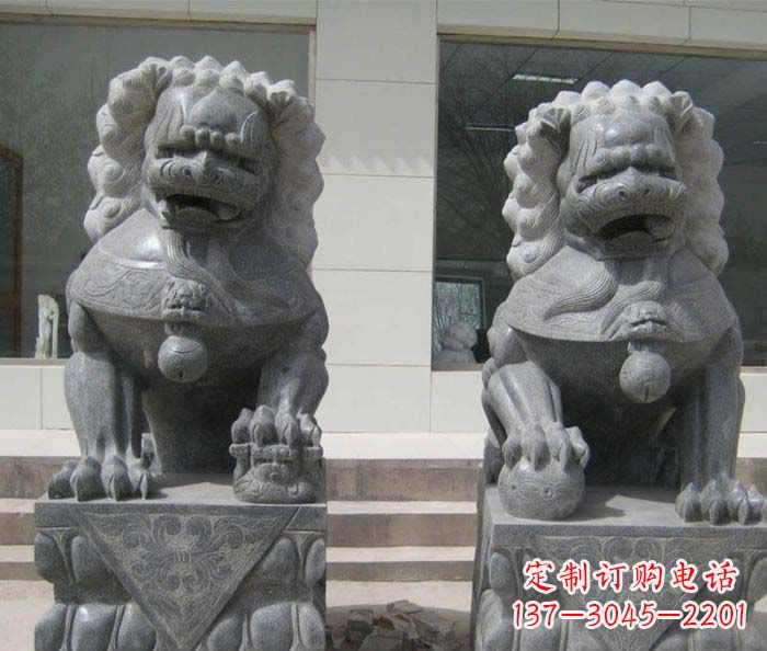 金华大理石仿古石狮子