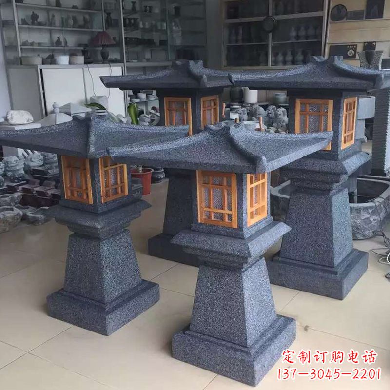 金华大理石仿汉阙石雕灯笼