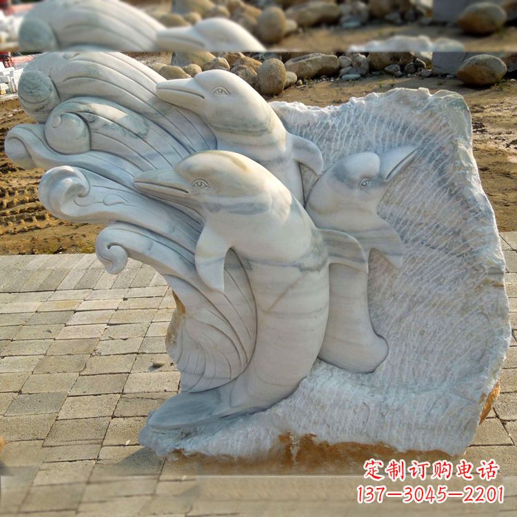 金华海豚雕塑以大理石精美绝伦