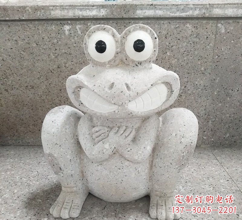 金华大理石公园精美青蛙雕塑