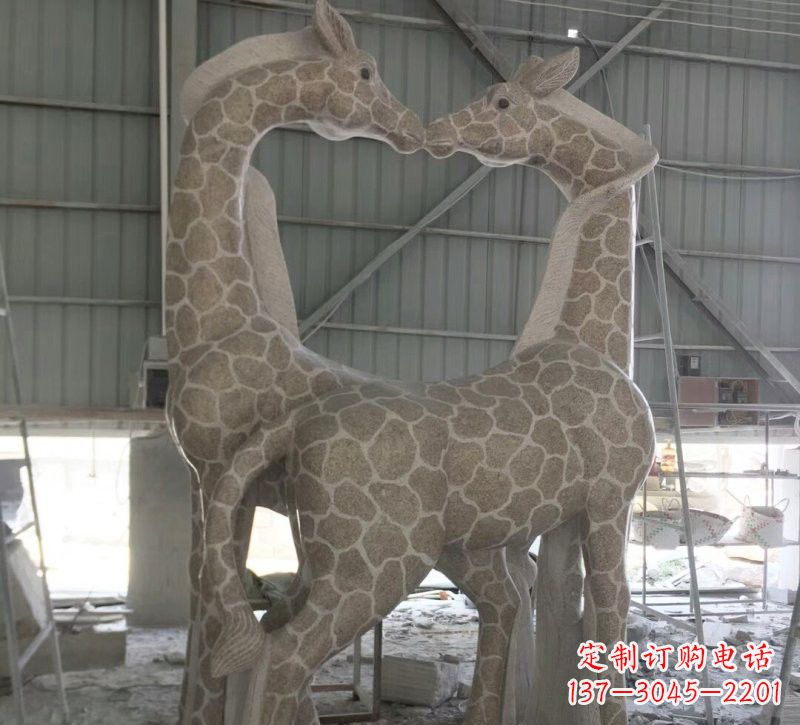 金华大理石艺术精美长颈鹿雕塑