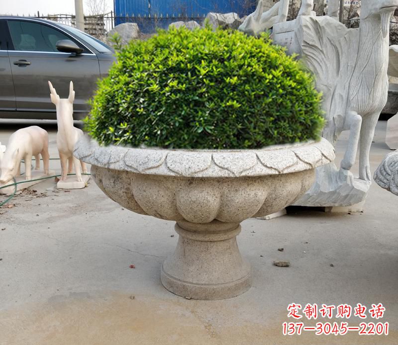 金华大理石花盆雕塑  (2)