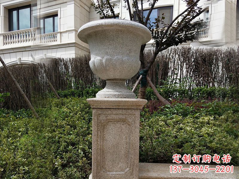 金华大理石花钵小区花盆石雕