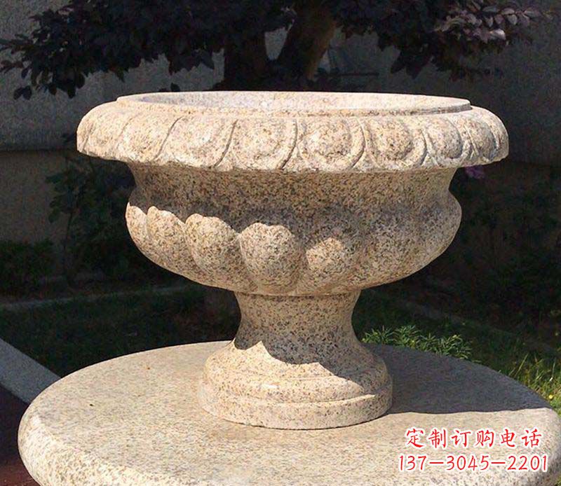 金华大理石花钵公园花盆石雕