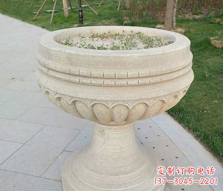 金华大理石花盆公园石雕 (2)