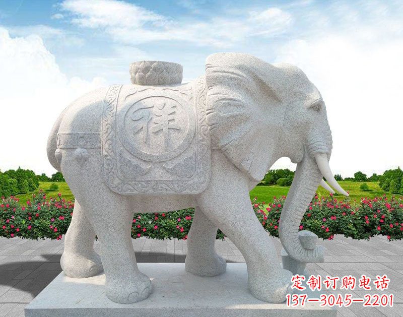 金华精美大理石大象雕塑