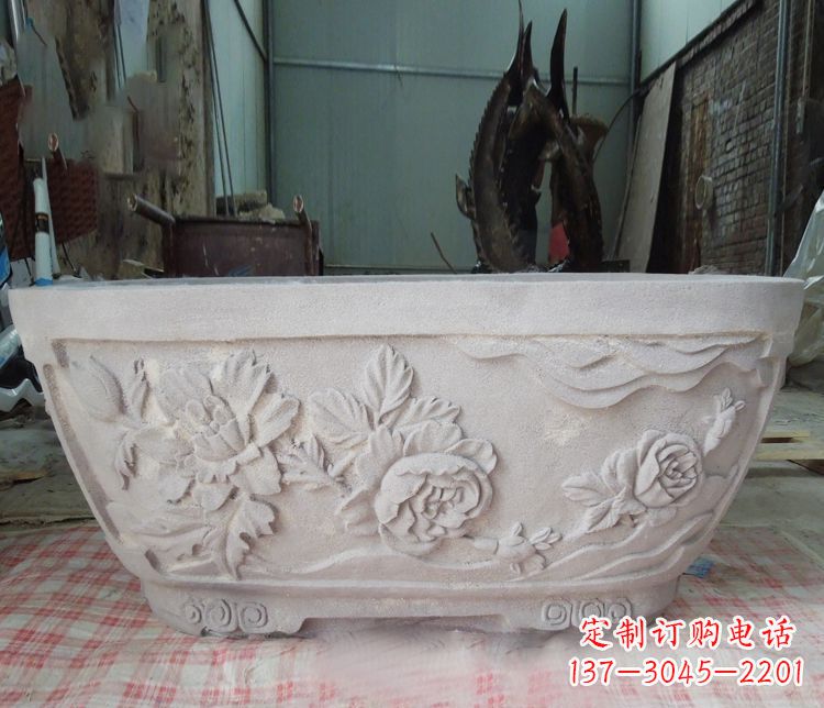 金华大理石景观花盆雕塑