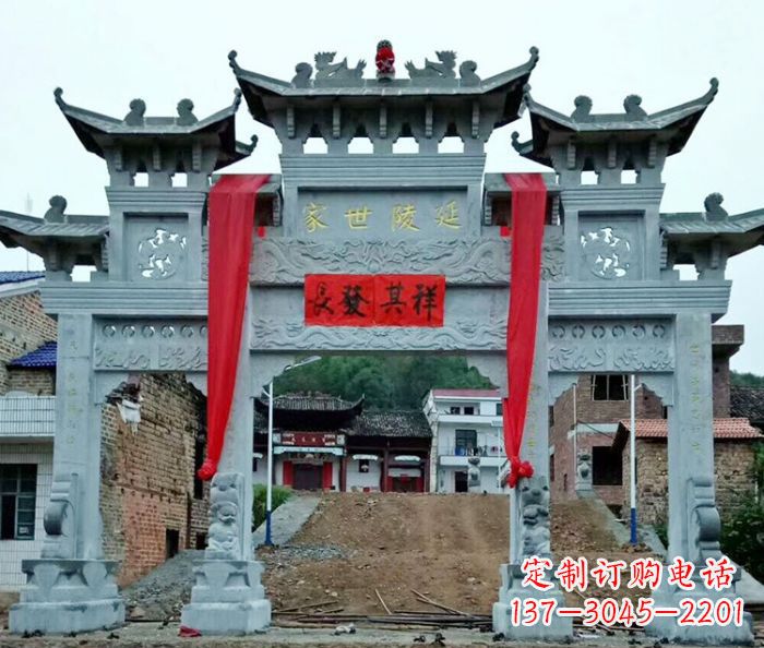 金华精美大理石牌坊雕塑