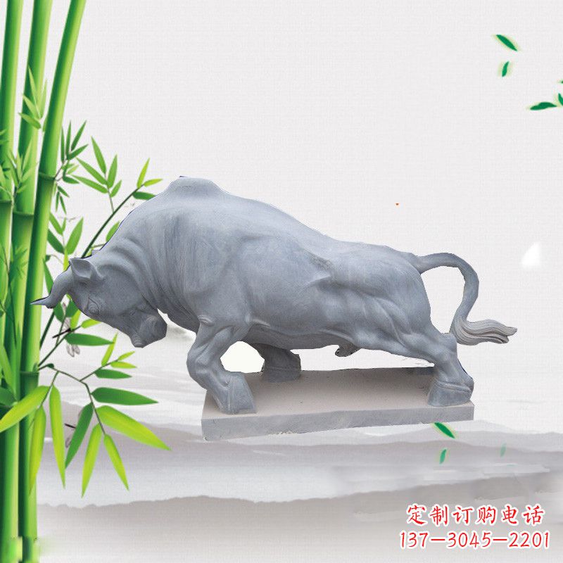 金华大理石开拓牛劲牛动物雕塑