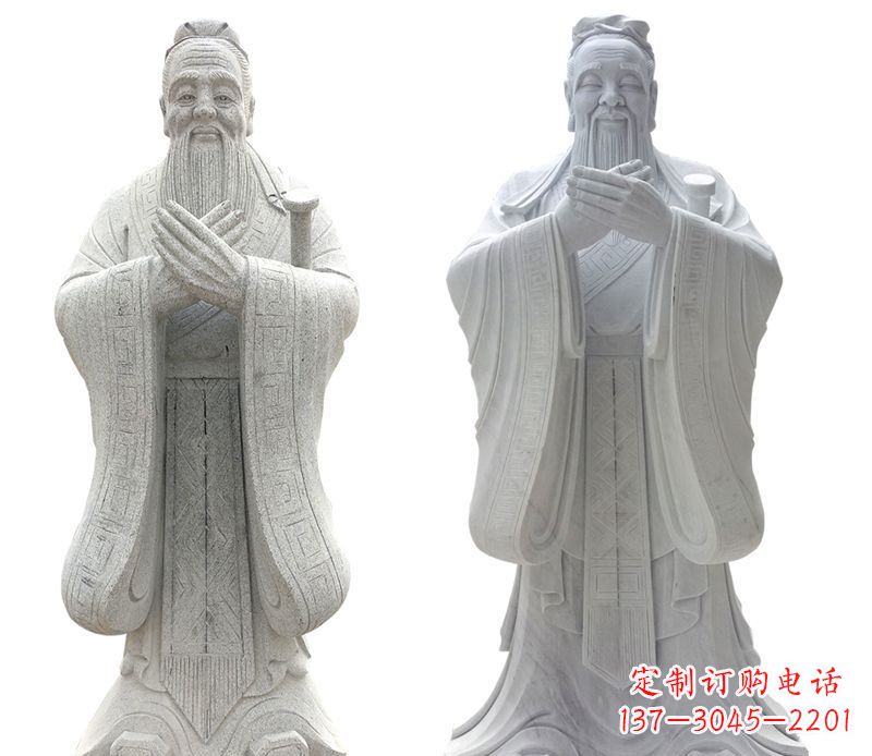 金华大理石孔子行教像古代名人石雕