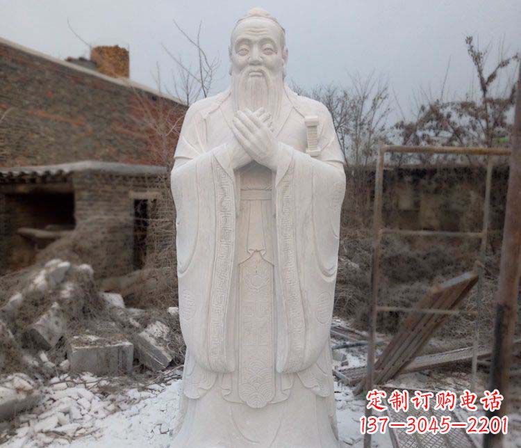 金华大理石孔子行教像古代名人石雕