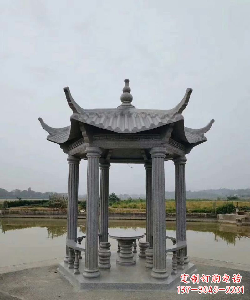 金华大理石凉亭石雕塑,优雅经典无双
