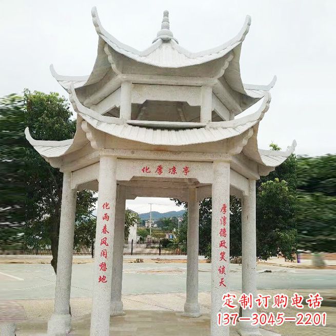 金华大理石凉亭双层雕塑