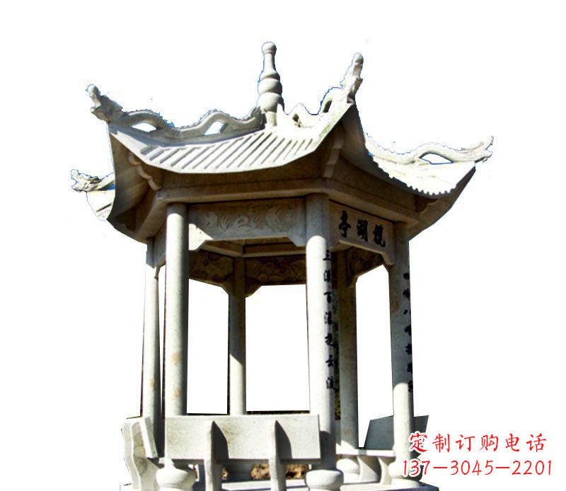 金华大理石凉亭石雕,历史韵味浓郁