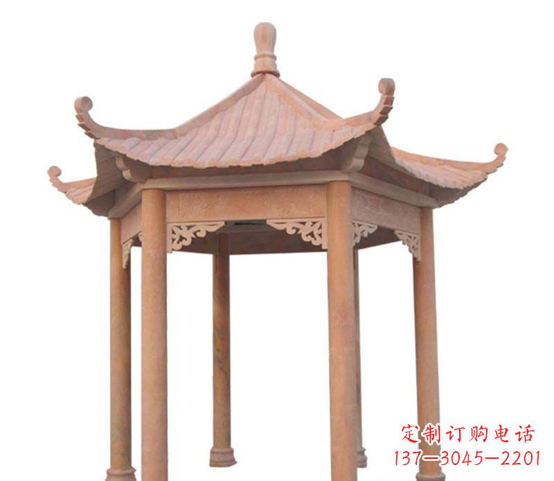 金华大理石六角凉亭雕塑