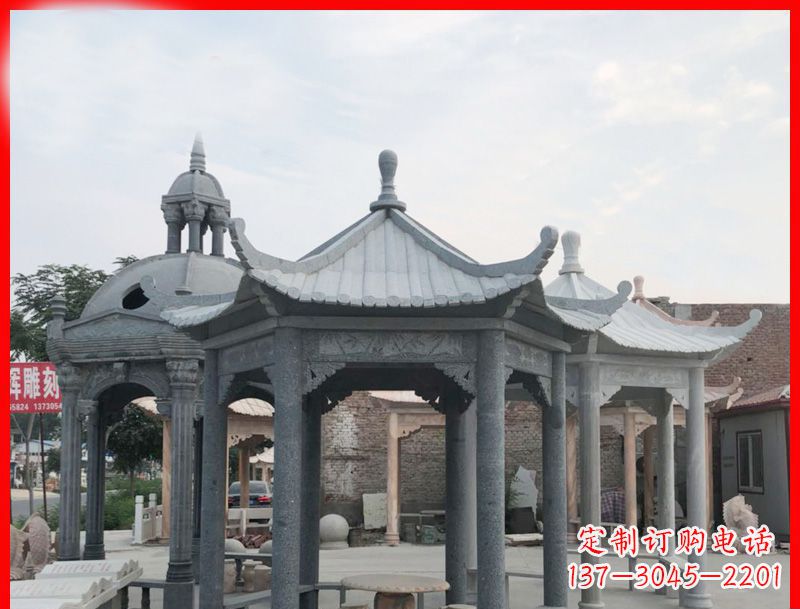 金华六角凉亭石雕