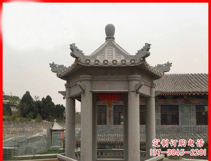 金华大理石六角凉亭石雕