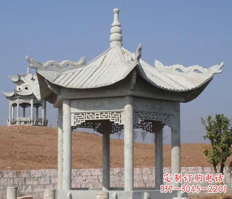 金华精美大理石六角凉亭石雕