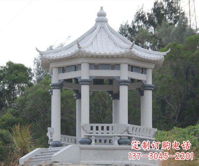 金华大理石六角石雕凉亭