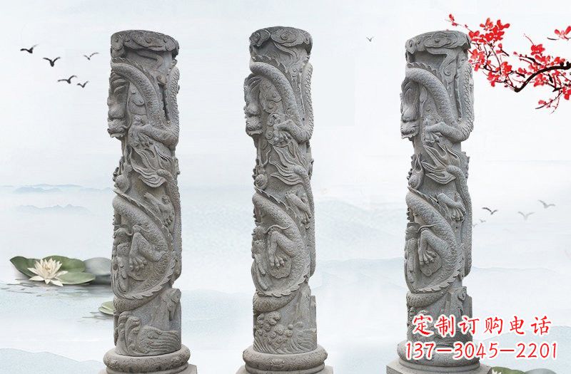 金华大理石龙柱雕塑