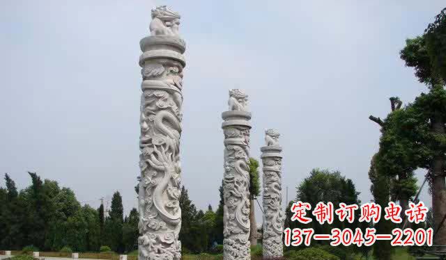 金华大理石龙柱雕塑1