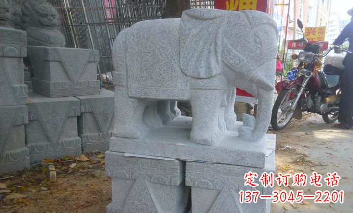 金华大理石门口大象招财镇宅石雕