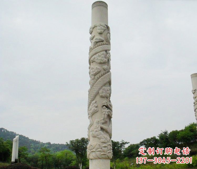 金华大理石盘龙柱雕塑