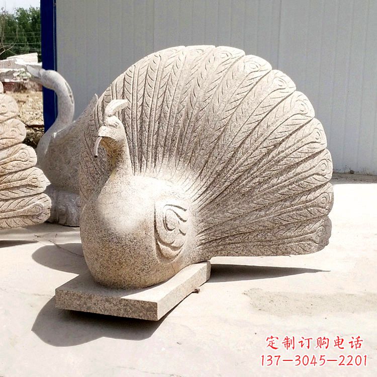 金华大理石喷水孔雀雕塑