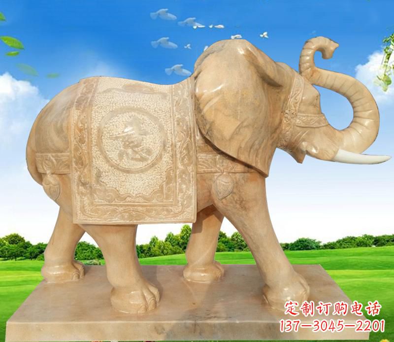金华大理石喷水大象雕塑