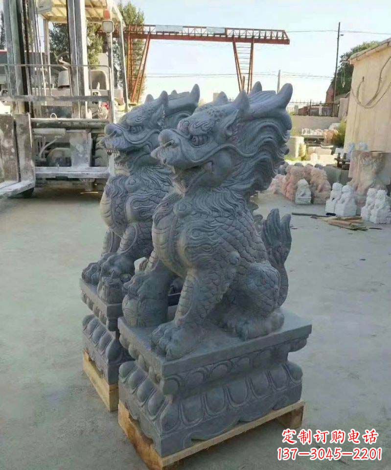金华精美大理石麒麟雕塑