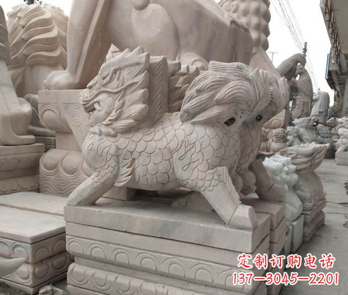 金华大理石麒麟古代神兽石雕_2