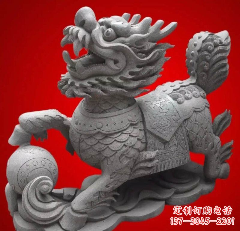金华大理石企业小区门口麒麟雕塑