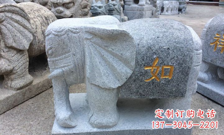 金华精美大理石石象雕塑