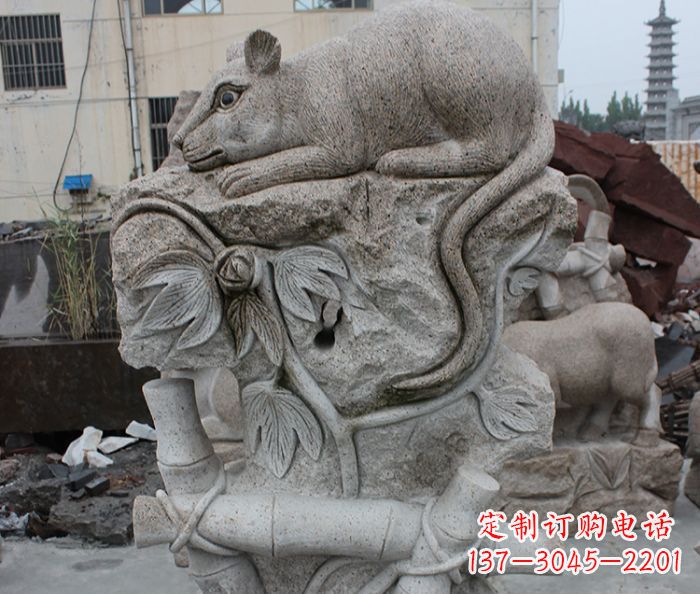 金华大理石生肖鼠石雕