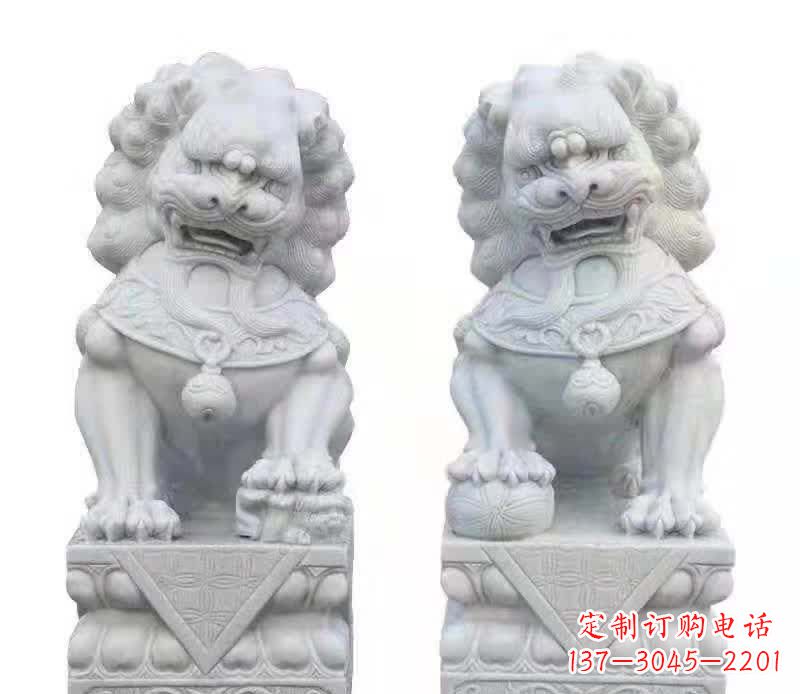 金华大理石狮子雕塑震撼视觉、传承文化