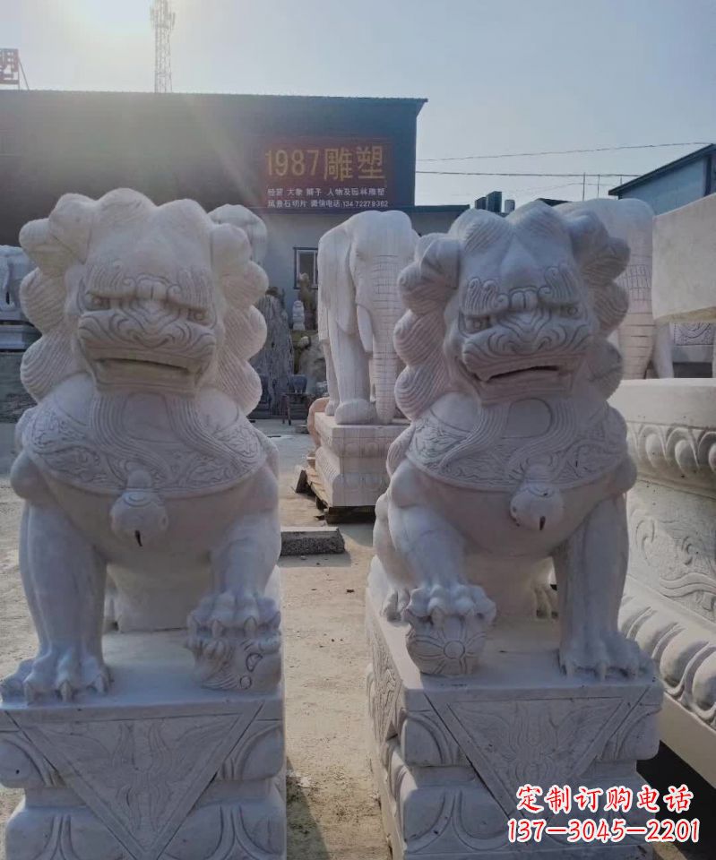 金华大理石狮子动物雕塑