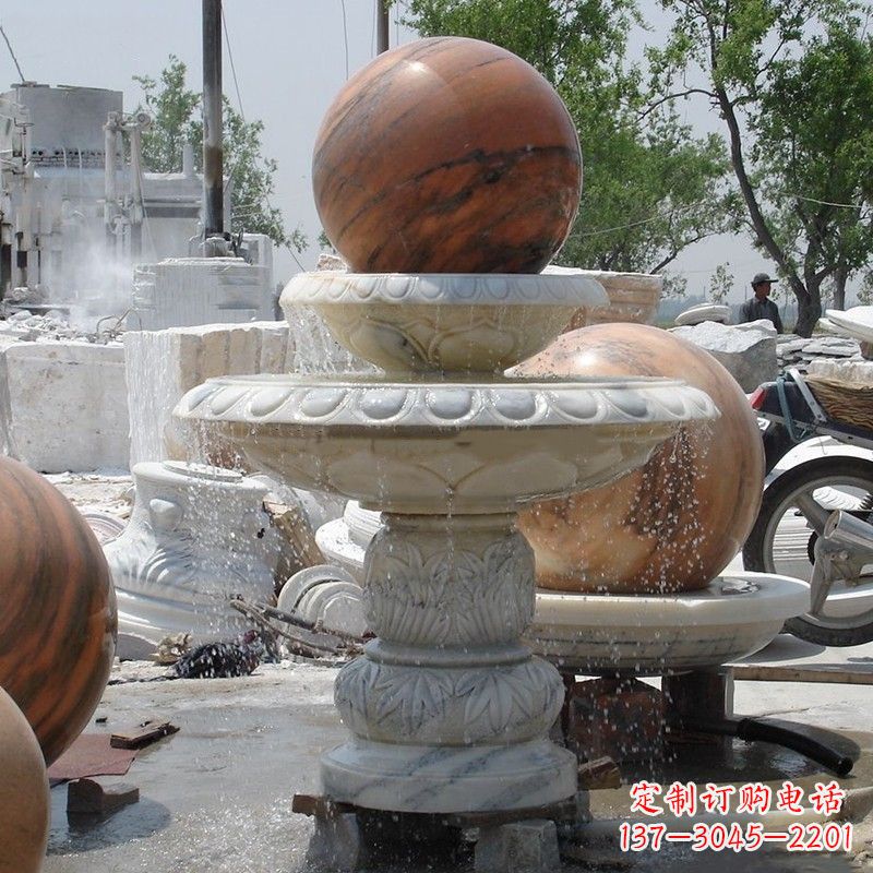 金华大理石石雕风水球