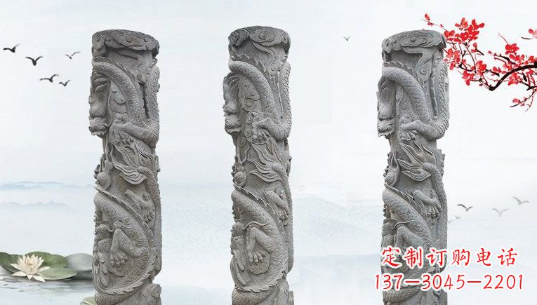 金华大理石石雕龙柱