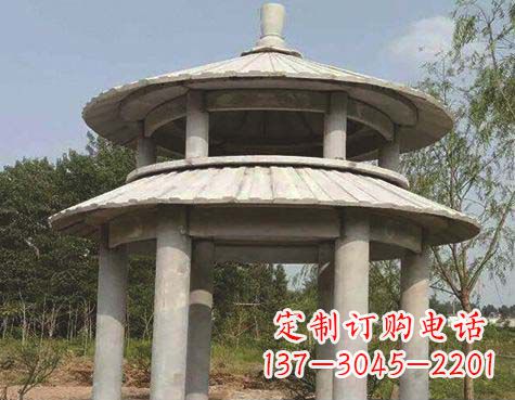 金华大理石双层圆顶凉亭石雕
