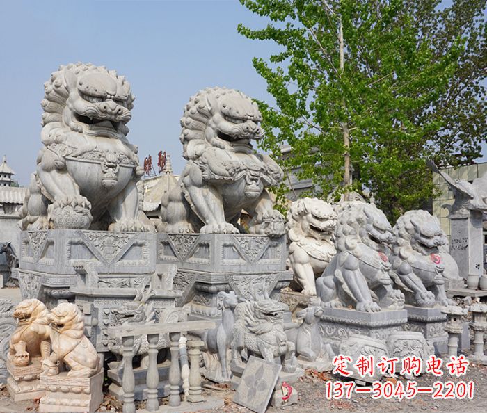 金华大理石寺庙石狮子 (2)