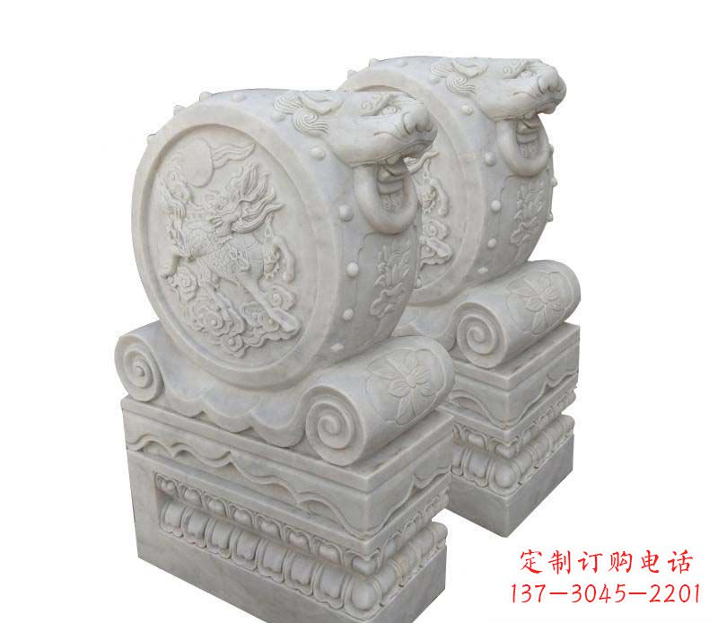 金华大理石狮子头门墩雕塑