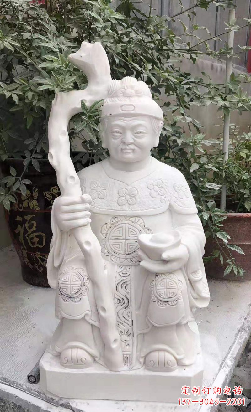 金华大理石土地公土地婆雕塑寺庙神像石雕