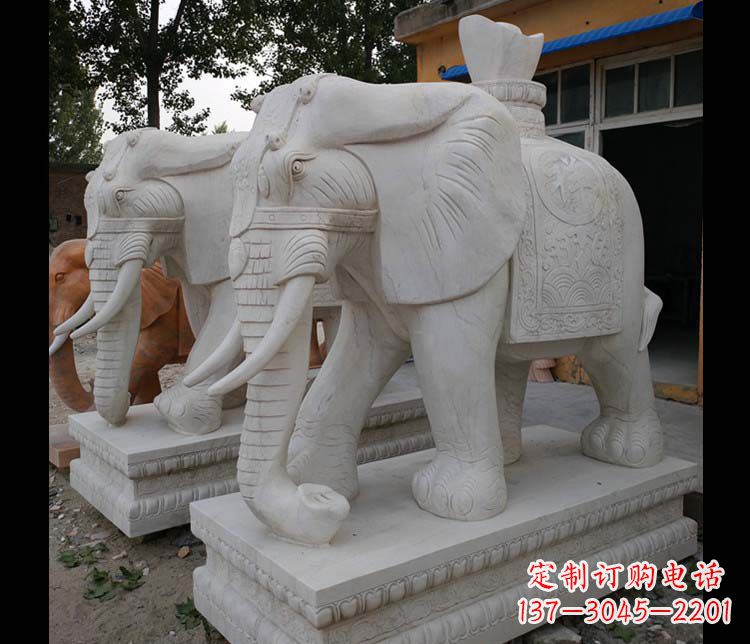 金华大理石大象雕塑,招财进宝