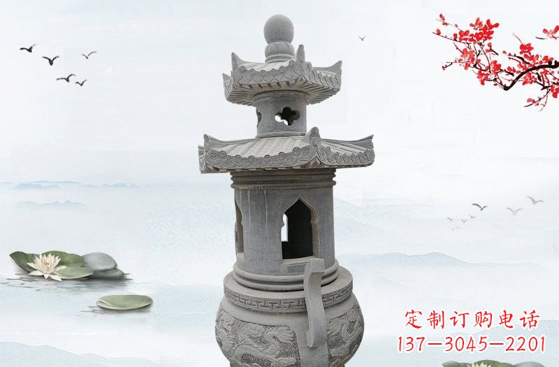 金华精美工艺石香炉雕塑