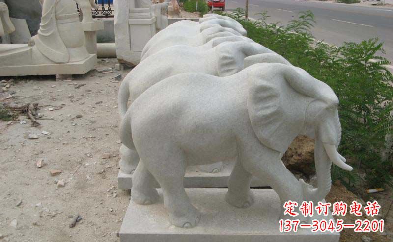 金华大理石小象公园动物石雕