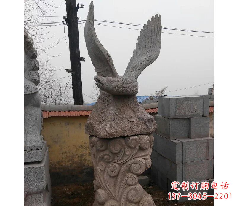 金华绚丽振翅的大理石雄鹰雕塑