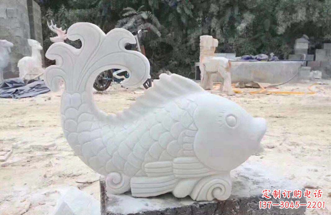 金华大理石鱼喷泉雕塑装置