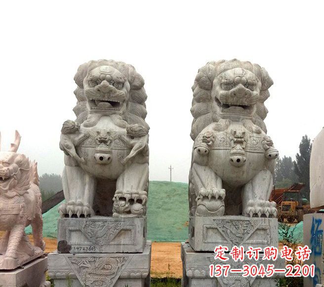 金华传统大理石狮子雕塑