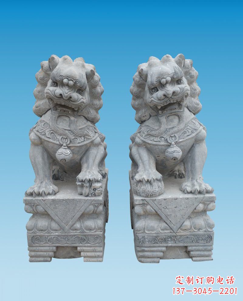 金华精致雕刻的大理石狮子雕塑